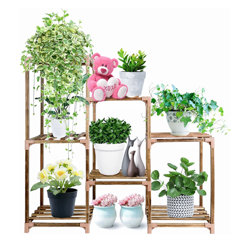 indoor plant stand australia NOVEDEN Wood Plant Stand Indoor Outdoor (3 Tiers 7 Potted Ladder) NE-P – Goods Australia