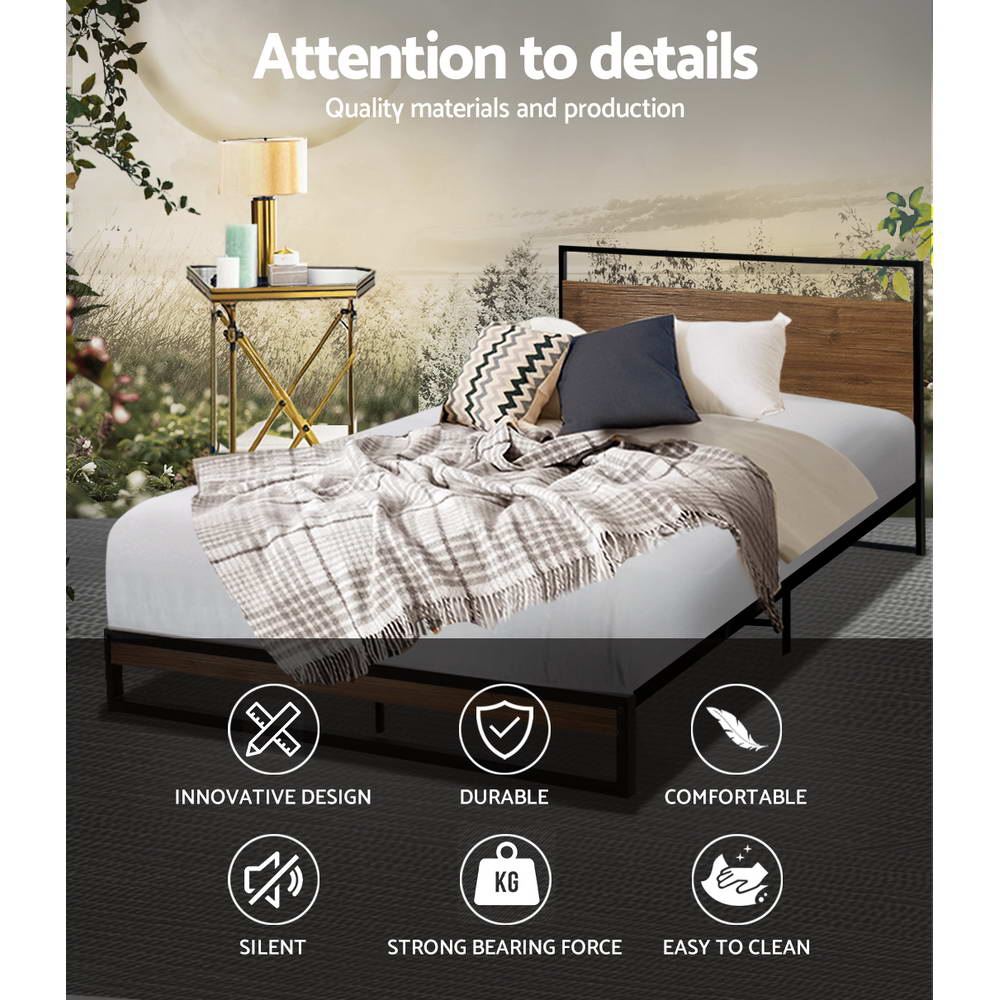 Metal Bed Frame King Single Size Mattress