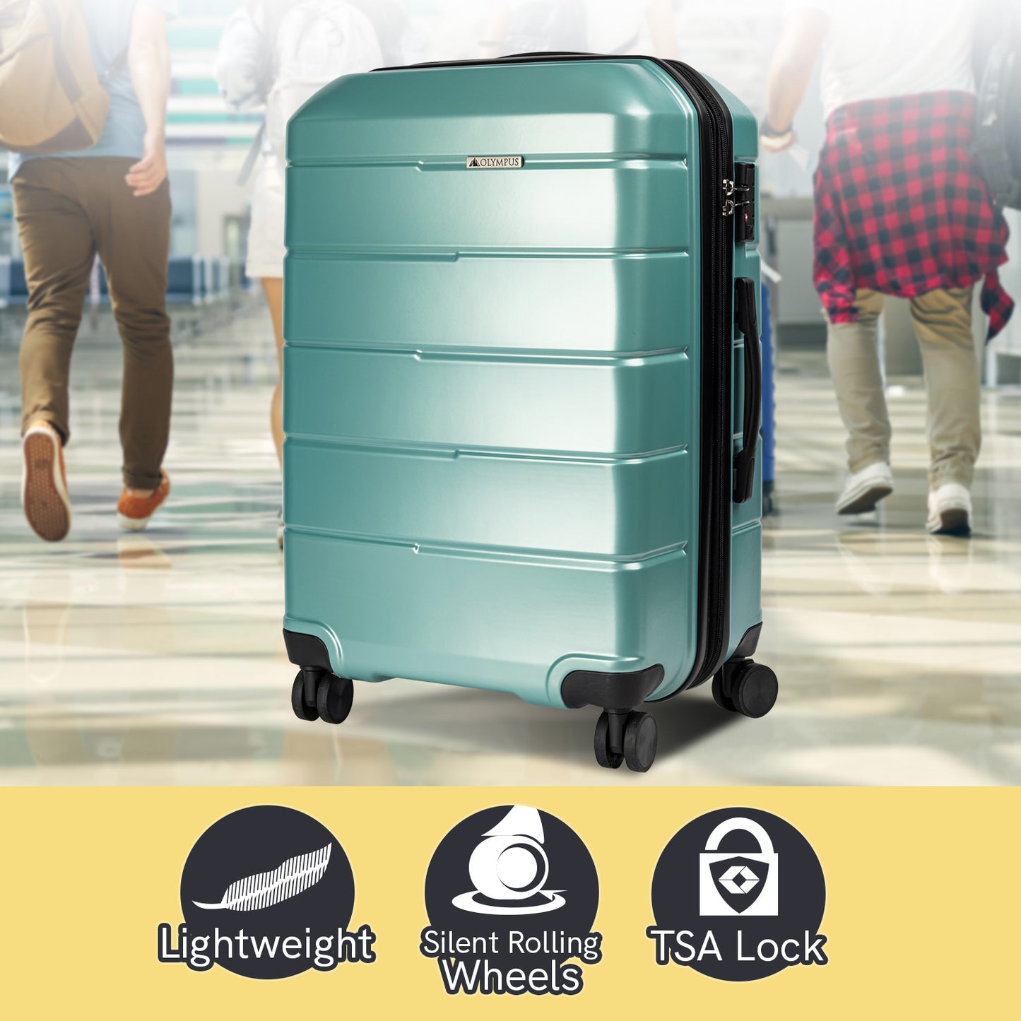 TravelElite Artemis 28in Hard Shell Suitcase ABS+PC - Electric Teal