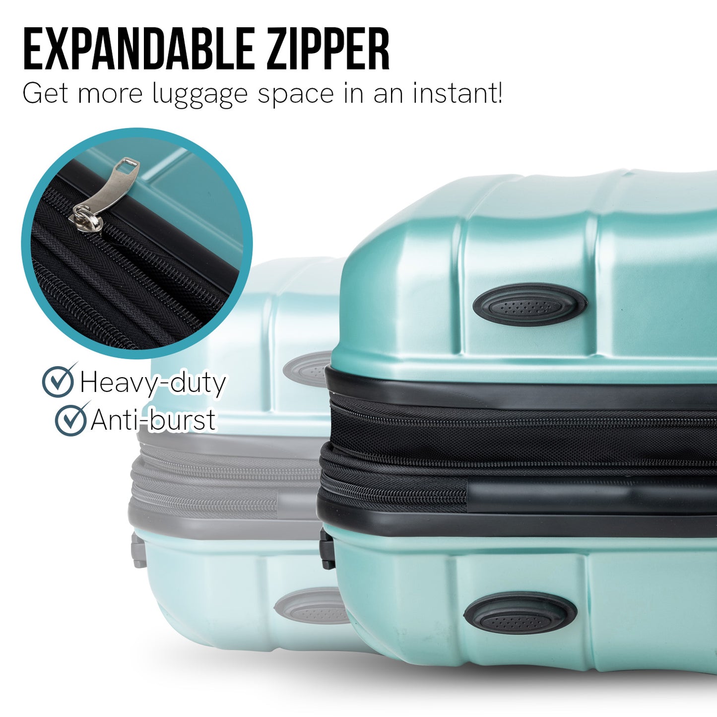 TravelElite Artemis 28in Hard Shell Suitcase ABS+PC - Electric Teal