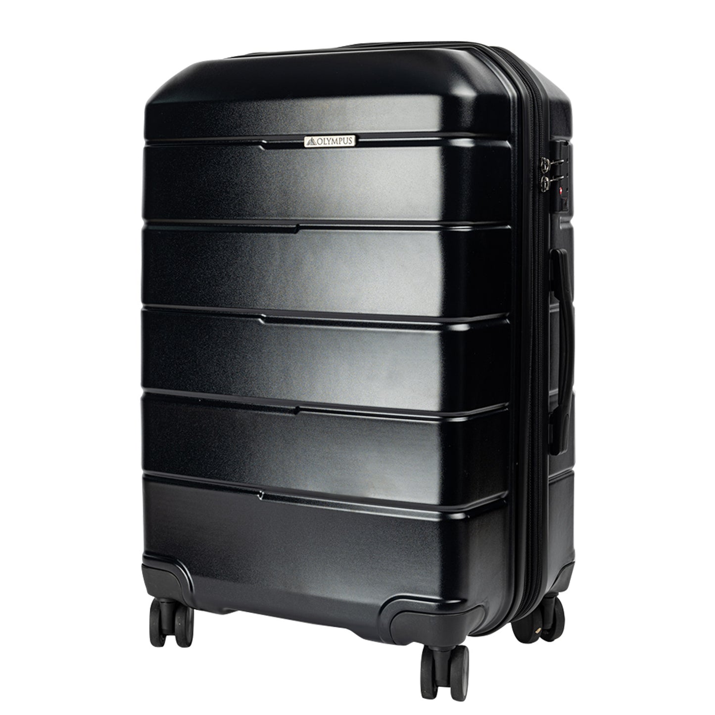 TravelElite 3PC Artemis Luggage Set Hard Shell Suitcase ABS+PC Jet Black