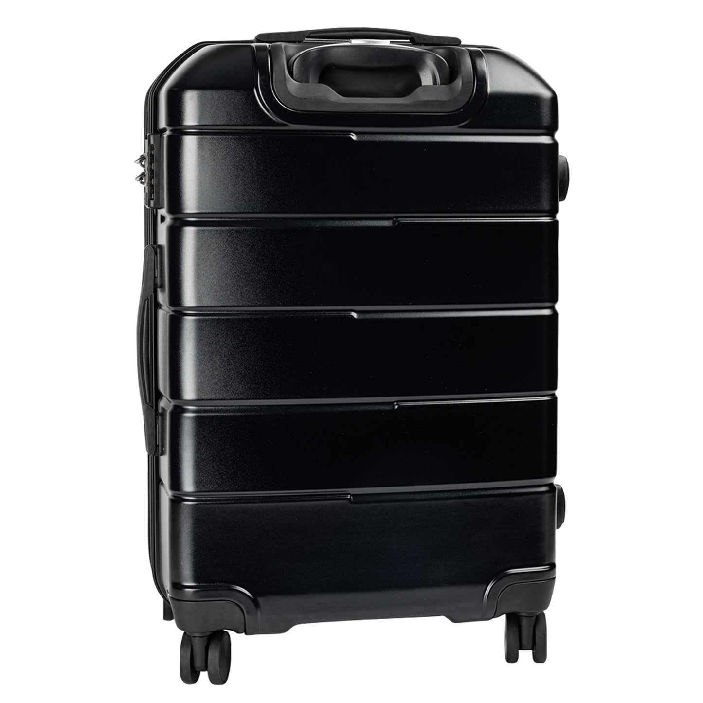 TravelElite 3PC Artemis Luggage Set Hard Shell Suitcase ABS+PC Jet Black