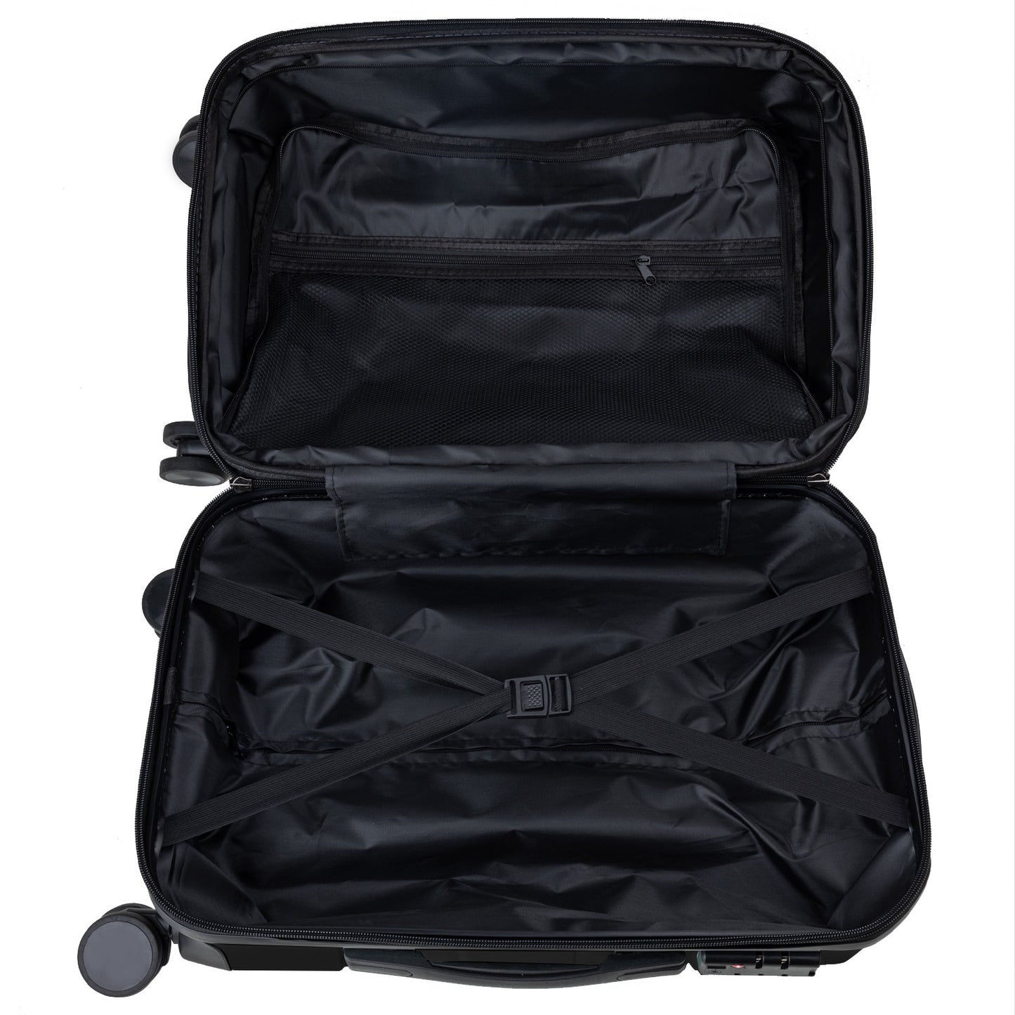 TravelElite 3PC Artemis Luggage Set Hard Shell Suitcase ABS+PC Jet Black