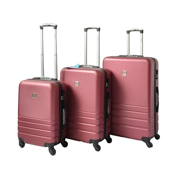 JetStream ABS Luggage Suitcase Set 3 Code Lock Travel Carry Bag Trolley Maroon 50/60/70