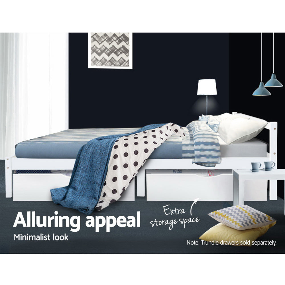 Bed Frame King Single Size Wooden Mattress