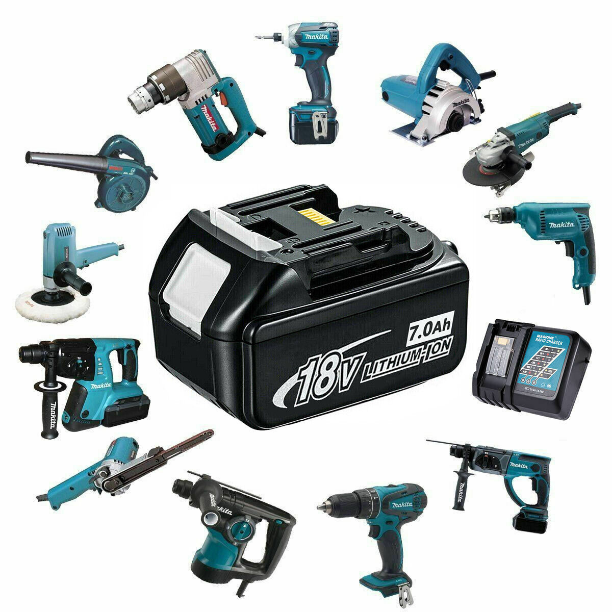 7.0Ah Makita Suitable 18v Battery Li-Ion Cordless Multi Tool BL1860 LXT BL1850 BL1830