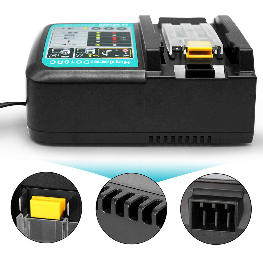 Makita Suitable DC18RC Rapid Fast Lithium-Ion Battery Charger (BL1830,BL1840,BL1850)