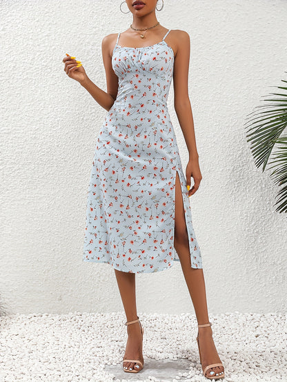 Layla™ Elegant Floral Split Dress