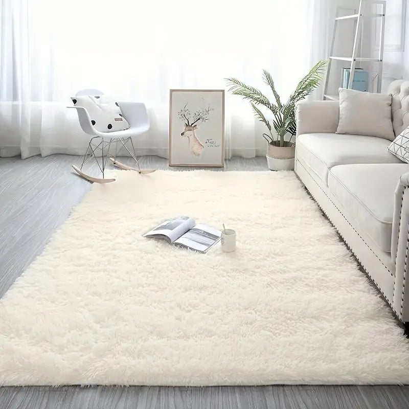 White Fluffy Floor Rugs, Main