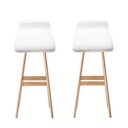 Artiss 2x Bar Stools Wooden Stool White