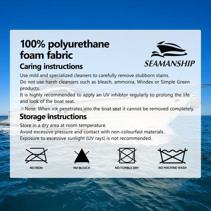 Seamanship 2X Folding Boat Seats with 2X Adjustable Pedestals 34–46cm Marine Swivel Low Back 13cm Padding White Blue
