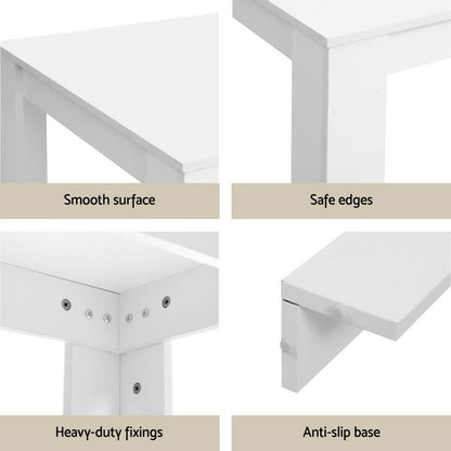 1 Artiss Dining Table and 4 Chairs Set White Sherpa