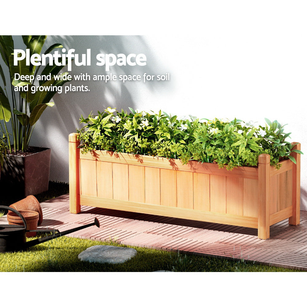 Greenfingers Garden Bed 90x30x33cm Wooden Planter Box Raised Container Growing