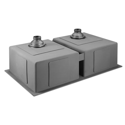 Cefito Kitchen Sink 77X45CM Stainless Steel Basin Double Bowl Black