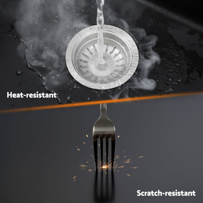 Cefito Kitchen Sink 55x45cm Granite Stone Sink Single Bowl Black