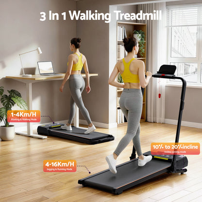 Everfit 3 in 1 Walking Pad Treadmill 20% Auto Incline Under Desk Foldable Treadmills for Home With 40cm Wide Belt