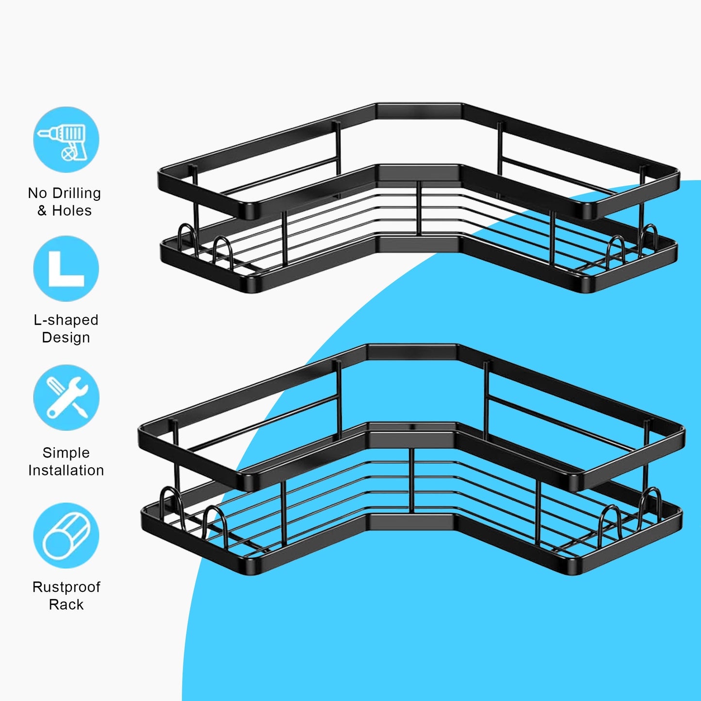 Hivvago Stainless Steel Bathroom Organizer Shelves