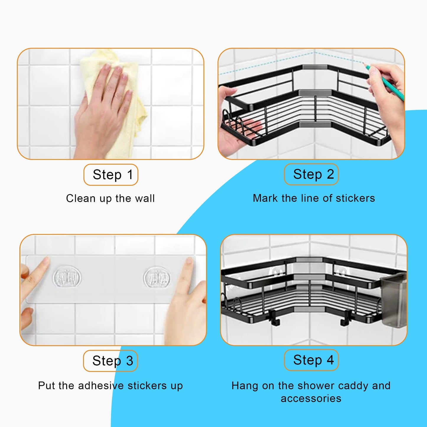 Hivvago Stainless Steel Bathroom Organizer Shelves