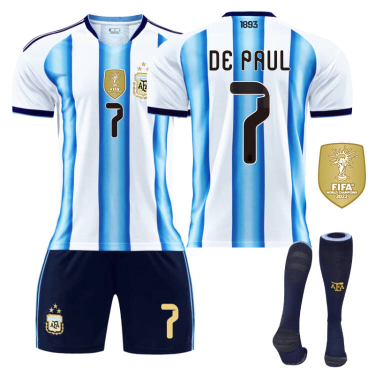 2026 FIFA World Cup Argentina Home Jersey #10 Messi #9 Alvarez #22 Martinez #20 Enzo Football Shirt Fan Edition Children/Adult Sizes 16-XXL(Messi + SizeXXL)
