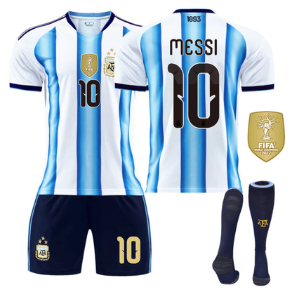 2026 FIFA World Cup Argentina Home Jersey #10 Messi #9 Alvarez #22 Martinez #20 Enzo Football Shirt Fan Edition Children/Adult Sizes 16-XXL(Messi + SizeXXXL)