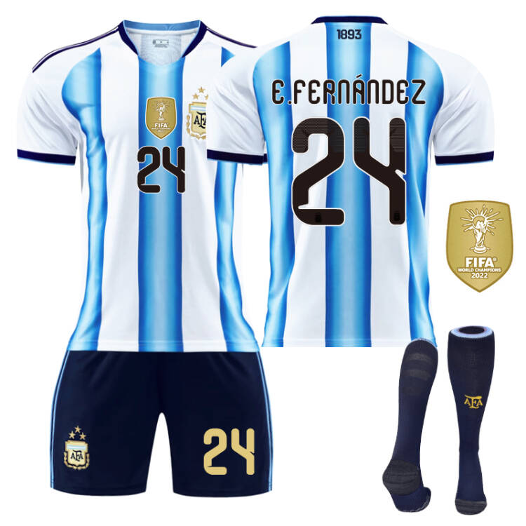 2026 FIFA World Cup Argentina Home Jersey #10 Messi #9 Alvarez #22 Martinez #20 Enzo Football Shirt Fan Edition Children/Adult Sizes 16-XXL(De Paul + Size20)