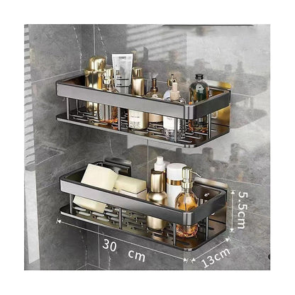 2pcs Wall Mount Corner Shelf for Bathroom Compatible with Braun Shower Storage Bracket Toilet Makeup Organization