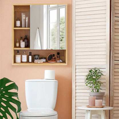 Wall Cabinet Bathroom Mirror Storage Medicine 55.5cm