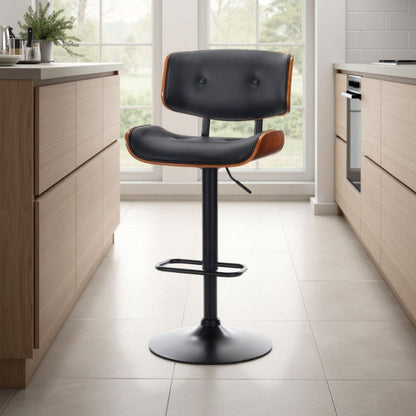 SERENITà European Wooden Black Modern Bar Stools Swivel Bar Stool Chair Counter Height Bar(Black)stool with 360 Degree Swivel Seat