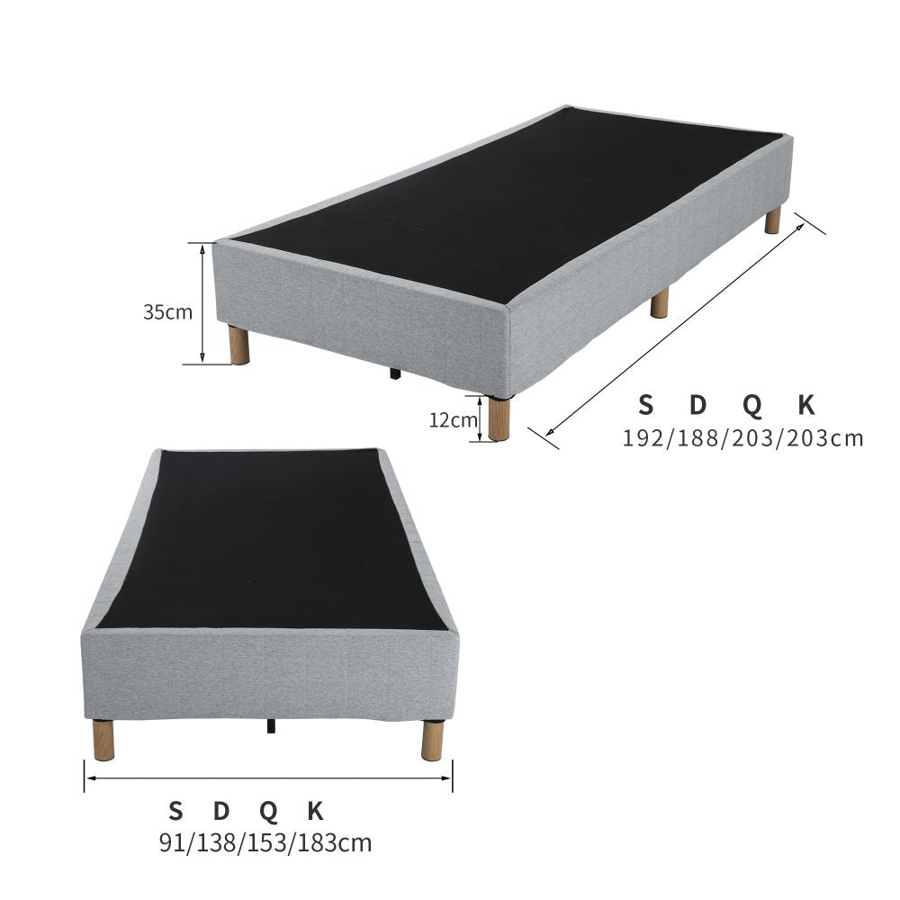 Metal Bedframe Mattress Foundation (Dark Grey) – Double