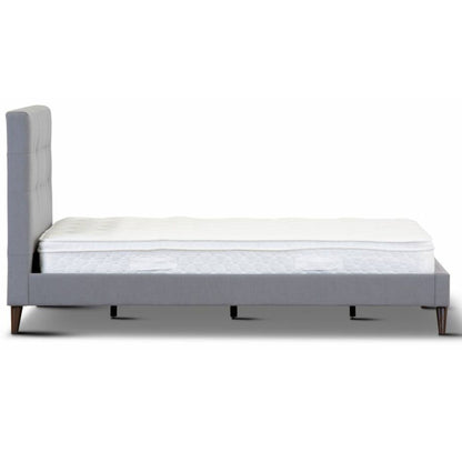 Melbourne Volga King Single Mattress Base - Grey Fabric Upholstered Bed Frame