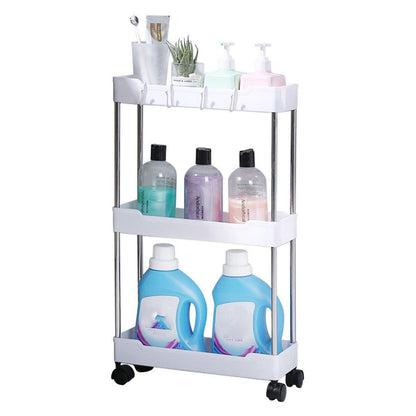 Multi Layer Rolling Storage Cart Kitchen Bathroom Organizer Shelf with Wheels - 4-White