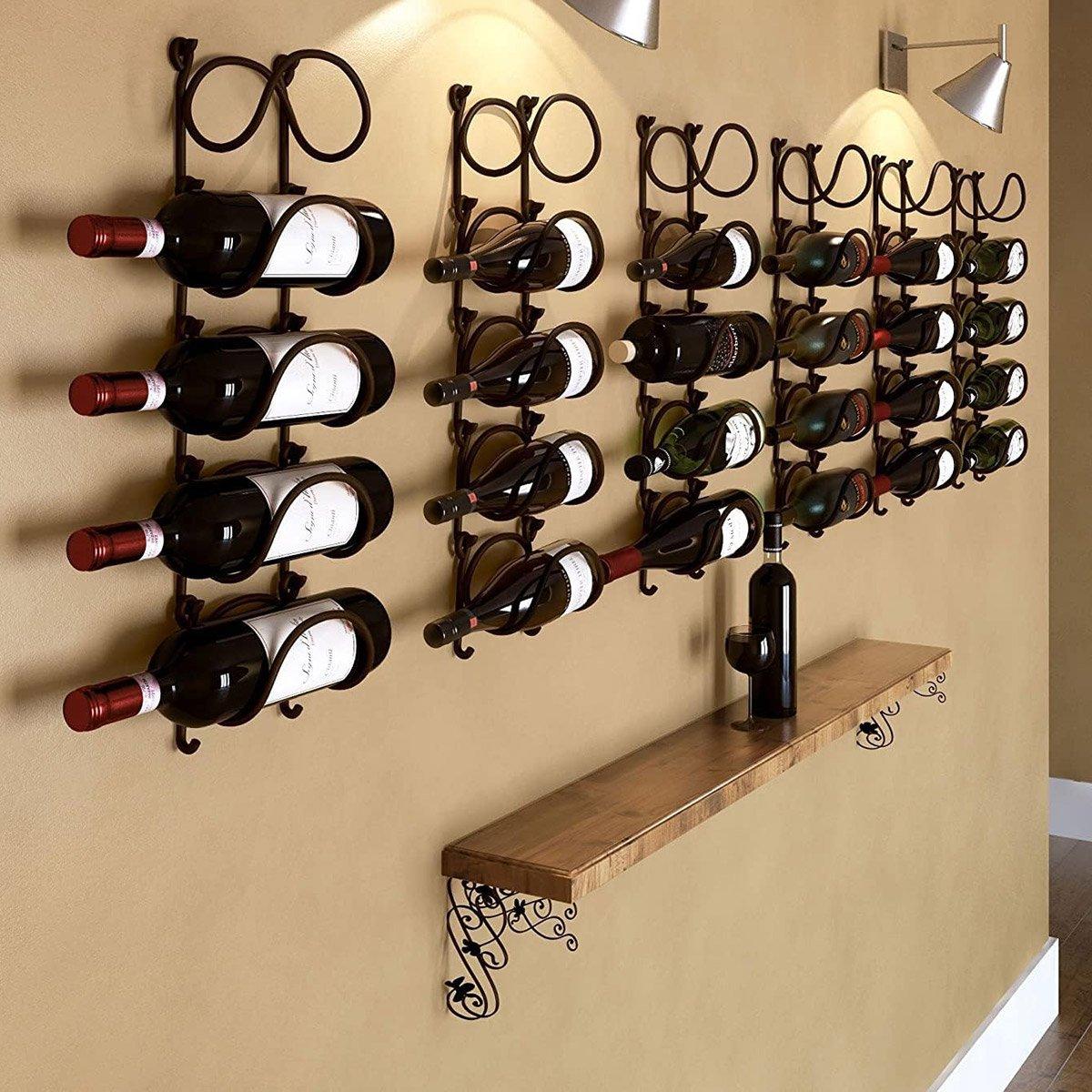 Multifunctional Wall Mounted Bathroom Storage Rack Multi Layer Towel and Wine