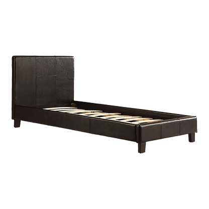 Single PU Leather Bed Frame Black