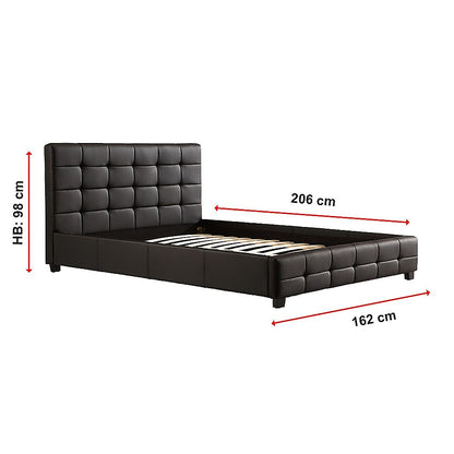 Queen PU Leather Deluxe Bed Frame Black