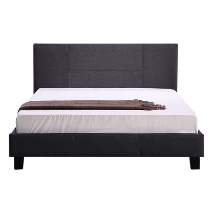 Queen Linen Fabric Bed Frame Grey