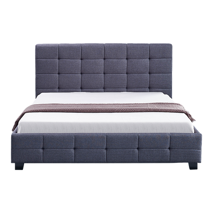 Linen Fabric Double Deluxe Bed Frame Grey