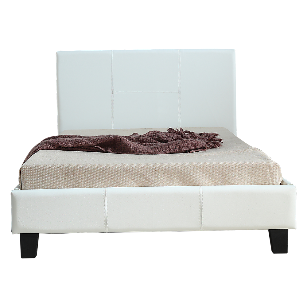 Perth White PU Leather King Single Bed Frame - Modern Design