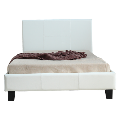 Perth White PU Leather King Single Bed Frame - Modern Design