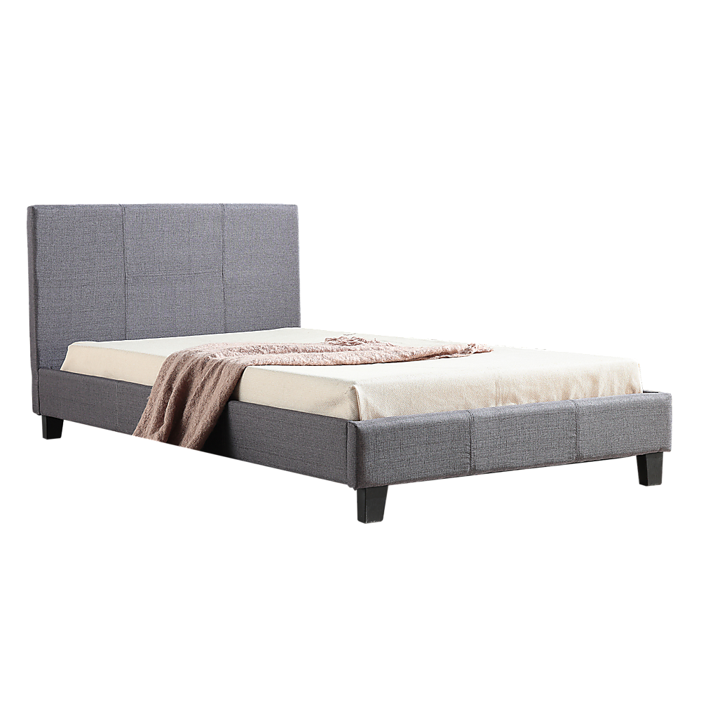 King Single Linen Fabric Bed Frame Grey – Goods Australia