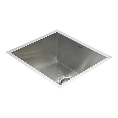510x450mm Handmade Stainless Steel Undermount / Topmount Kitchen Laundry Sink with Waste