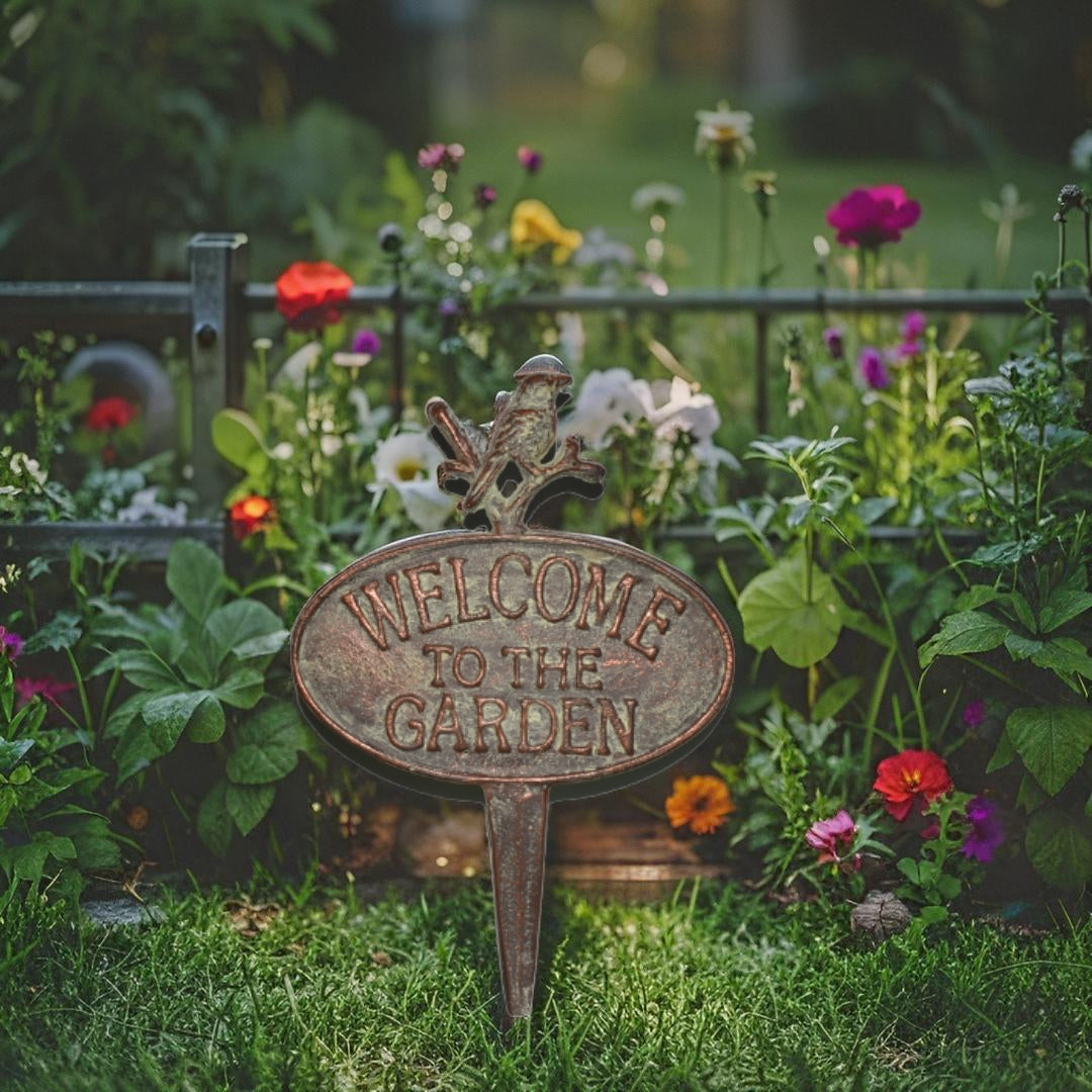 Welcome To The Garden Cast Iron Stake 32cm
