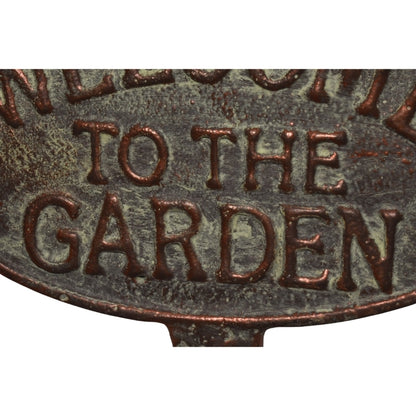 Welcome To The Garden Cast Iron Stake 32cm