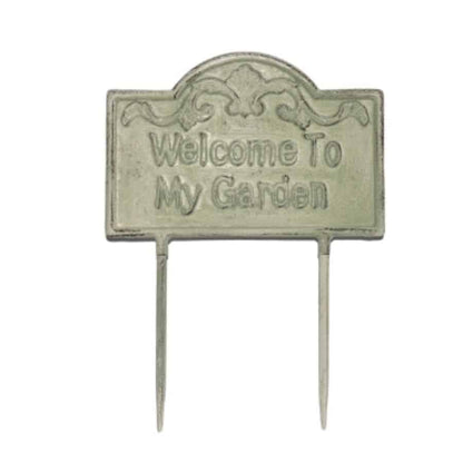 Welcome To My Garden Cast Iron Stake 31cm