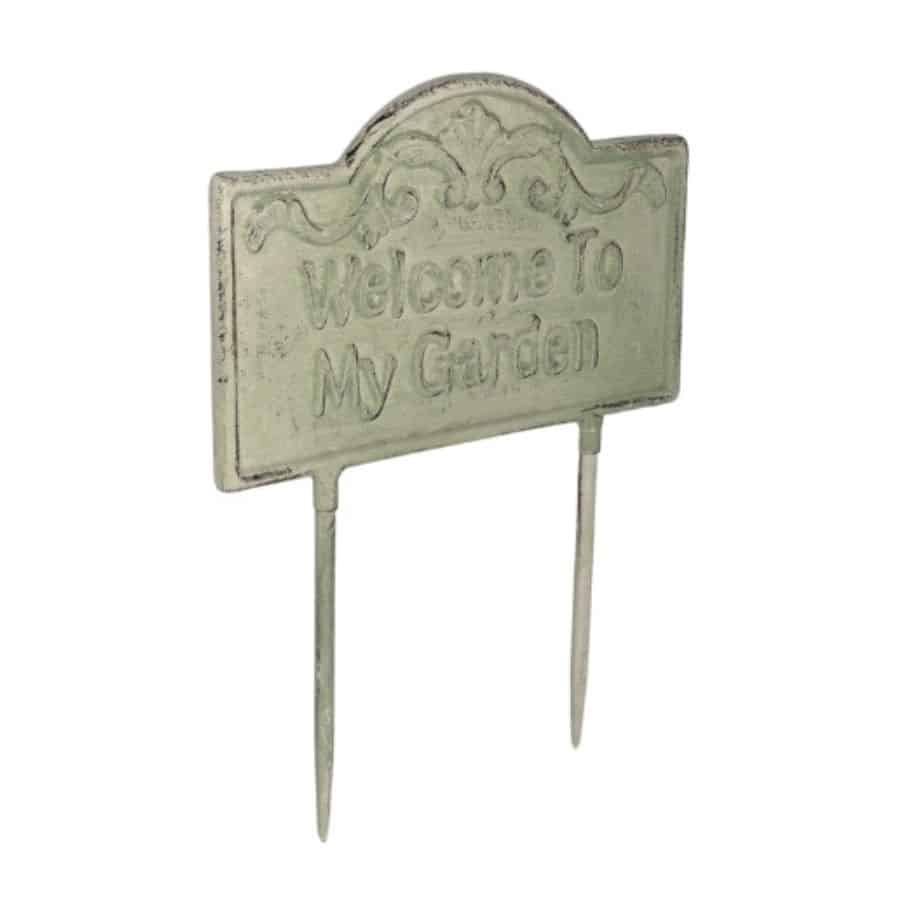 Welcome To My Garden Cast Iron Stake 31cm