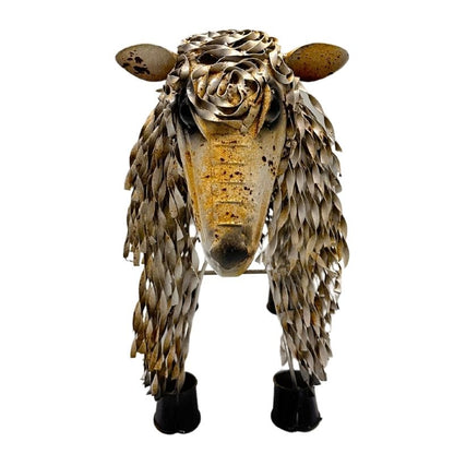 Metal 'White' Sheep Statue 55cm