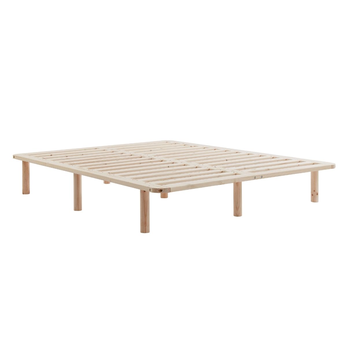 Perth Platform Bed Base Frame - Wooden Natural King Single Pinewood