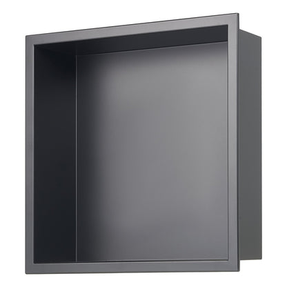 Shower Niche, 33.0 x 33.0 x 10.2 cm Recessed Wall Niche, Heavy-duty Stainless Steel Modern Soap & Shampoo Storage Organizer, Sealed Waterproof, Durable & Easy to Install, Black for Bathroom