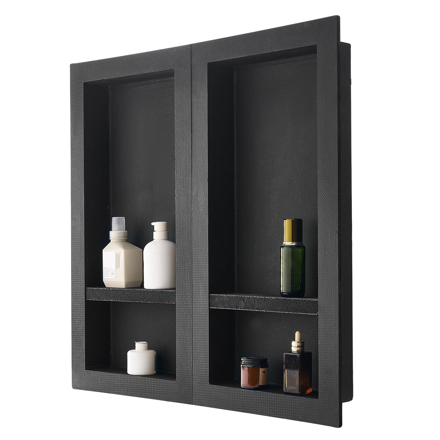 Shower Niche 40.6 x 81.3 + 40.6 x 81.3 cm Recessed Wall Shelf Bathroom