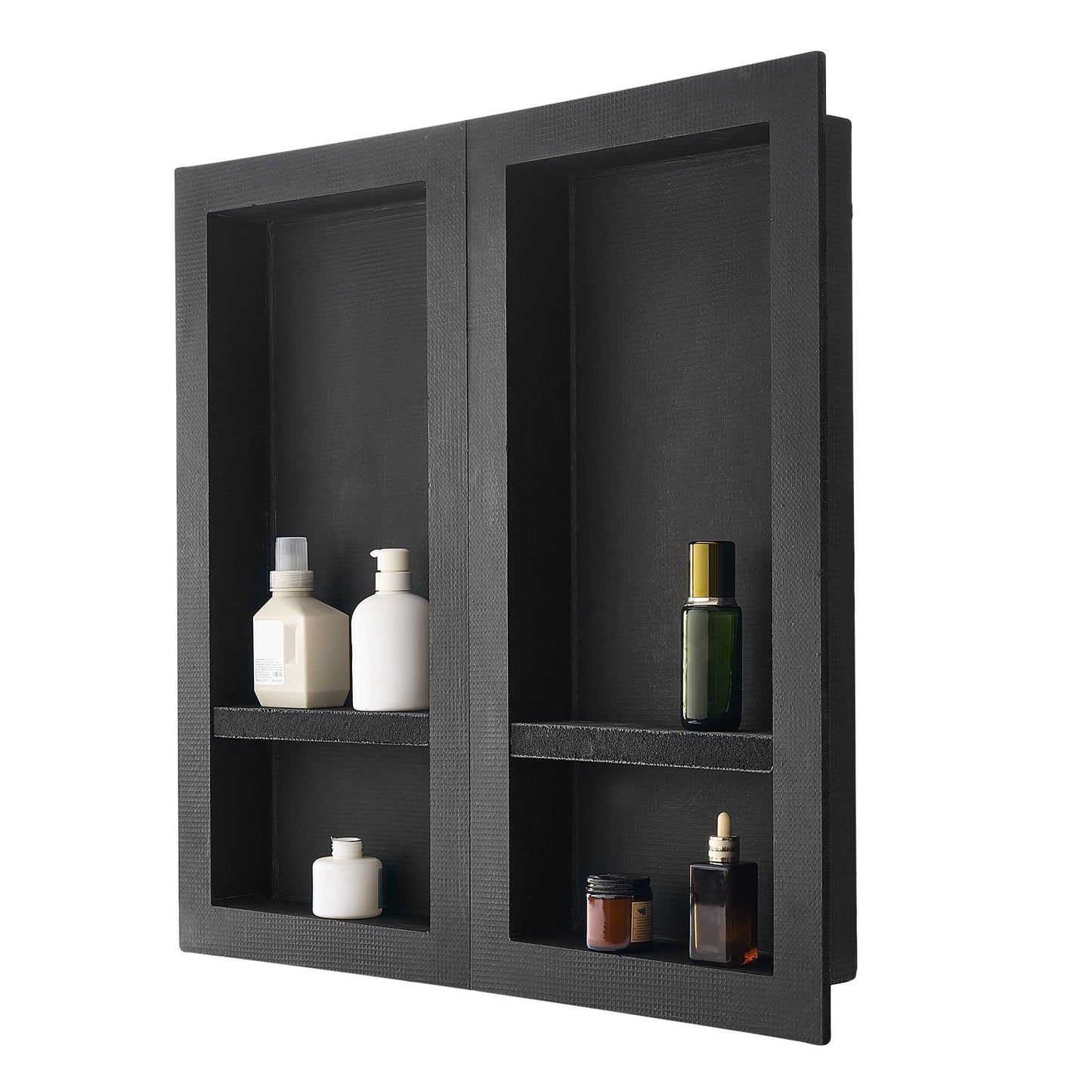 Shower Niche 40.6 x 81.3 + 40.6 x 81.3 cm Recessed Wall Shelf Bathroom
