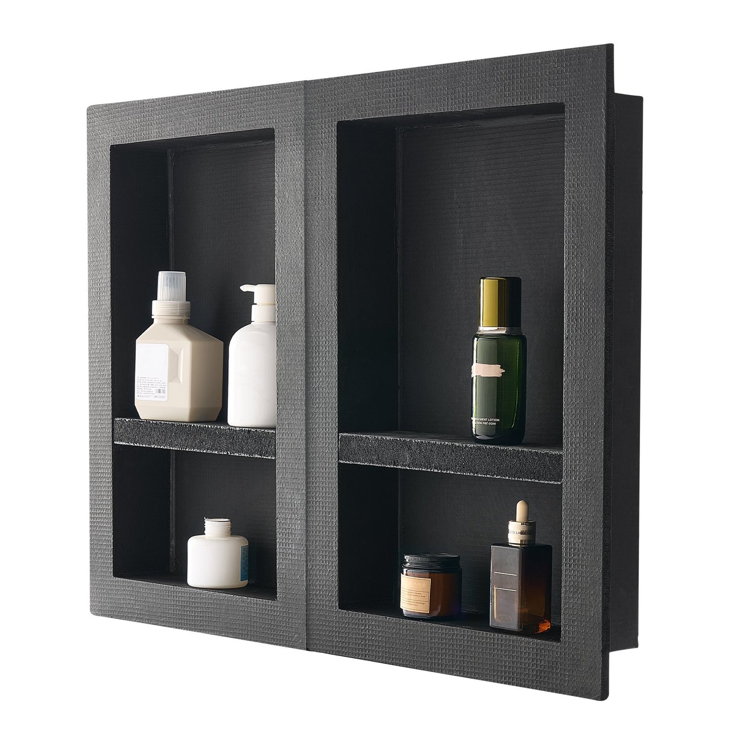 Shower Niche 40.6 x 61+40.6 x 61 cm Recessed Wall Organizer Bathroom
